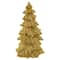 6" Gold Metallic Glittered Resin Tabletop Christmas Tree